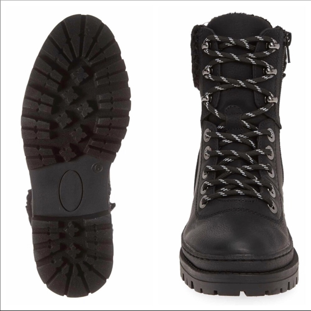 ❗️6-HOUR SALE❗️STEVE MADDEN ANKLE BOOTS BLACK LACE UP LEATHER BOOTIES A2C - Picture 4 of 12
